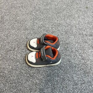 Jordan Shoes Kids Size 4C Gray White orange hookLoop Strap Nike Toddler Sneakers
